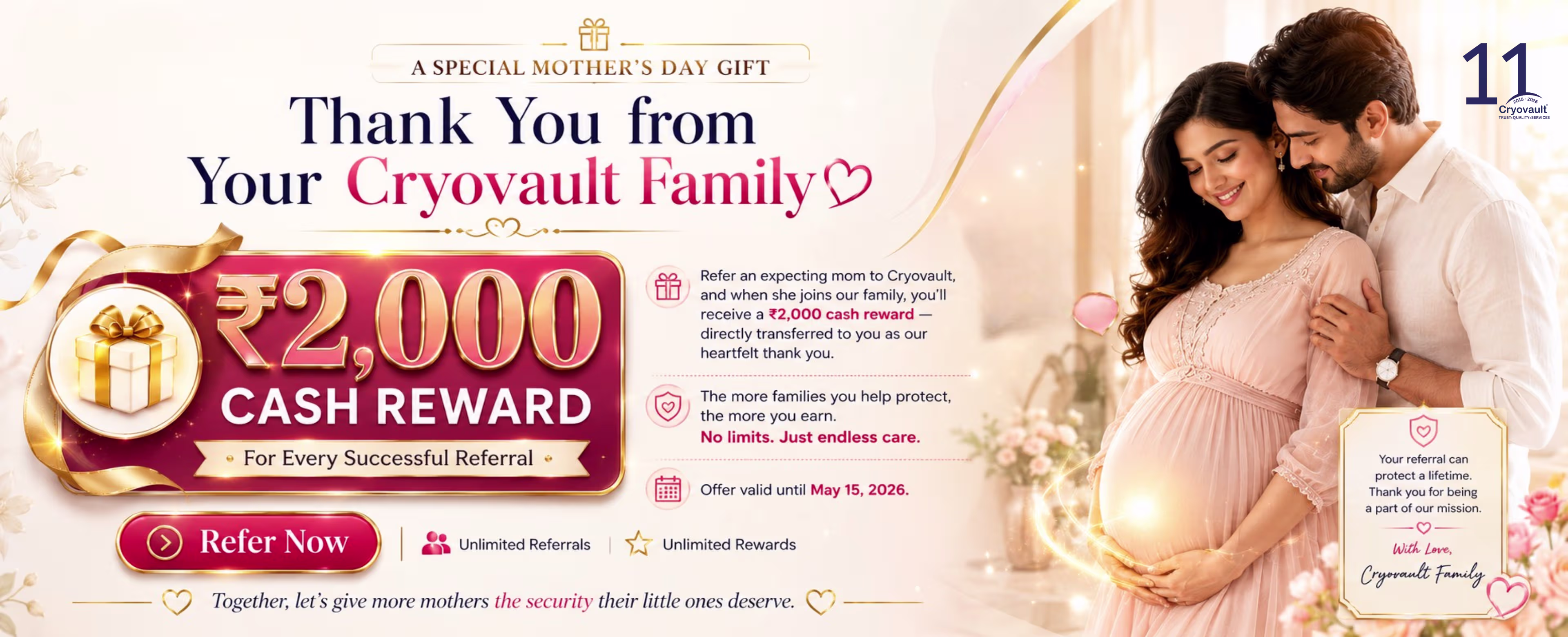 Mother's Day Offer - Cryovault Stem Cell Banking